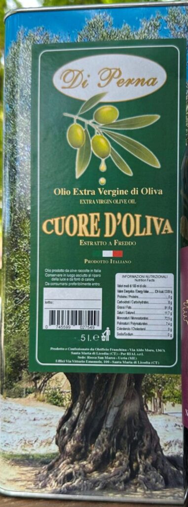 Olio Extravergine Cuore d'Oliva cantina Di Perna - Latta da 5 lt.